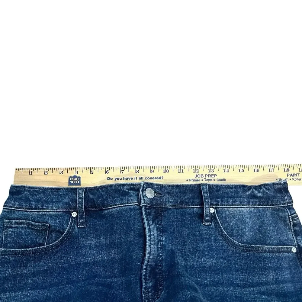 Chico's Dark Blue Cropped Jeans with Embellished Cuffs - Picture 8 of 10